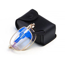 Load image into Gallery viewer, Folding Anti Blue-ray Presbyopic Reading Glasses with Case &amp; Cleaning Cloth, +1.00D