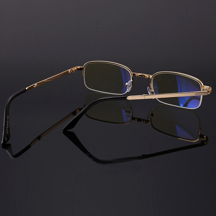 Folding Anti Blue-ray Presbyopic Reading Glasses with Case & Cleaning Cloth, +3.50D
