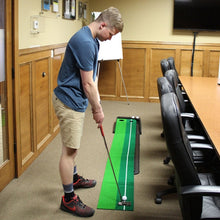 Load image into Gallery viewer, PGM Golf Mini Putting Mat Push Rod Trainer 2.5m, with Auto Ball Return Fairway
