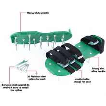 Load image into Gallery viewer, Garden Lawn Garden Tools Grass Ripper Spiked Shoes with 8 Metal Buckles, With 8 Metal Buckles (Black), With 8 Metal Buckles (Green)