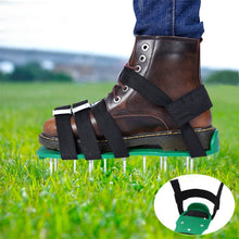 Load image into Gallery viewer, Garden Lawn Garden Tools Grass Ripper Spiked Shoes with 8 Metal Buckles, With 8 Metal Buckles (Black), With 8 Metal Buckles (Green)