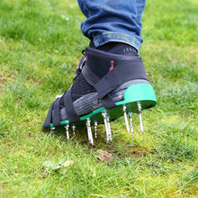 Load image into Gallery viewer, Garden Lawn Garden Tools Grass Ripper Spiked Shoes with 8 Metal Buckles, With 8 Metal Buckles (Black), With 8 Metal Buckles (Green)