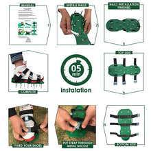 Load image into Gallery viewer, Garden Lawn Garden Tools Grass Ripper Spiked Shoes with 8 Metal Buckles, With 8 Metal Buckles (Black), With 8 Metal Buckles (Green)