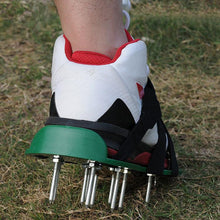 Load image into Gallery viewer, Garden Lawn Garden Tools Grass Ripper Spiked Shoes with 4 Plastic Buckles, With 4 Plastic Buckles (Black), With 4 Plastic Buckles (Green)