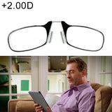 Ultra Thin High-definition Nose Resting Pocket Presbyopic Hypermetropic Reading Glasses, +2.00D