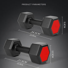 Load image into Gallery viewer, 10KG A Pair Red Seal Household Glue Fitness Hexagon Dumbbells