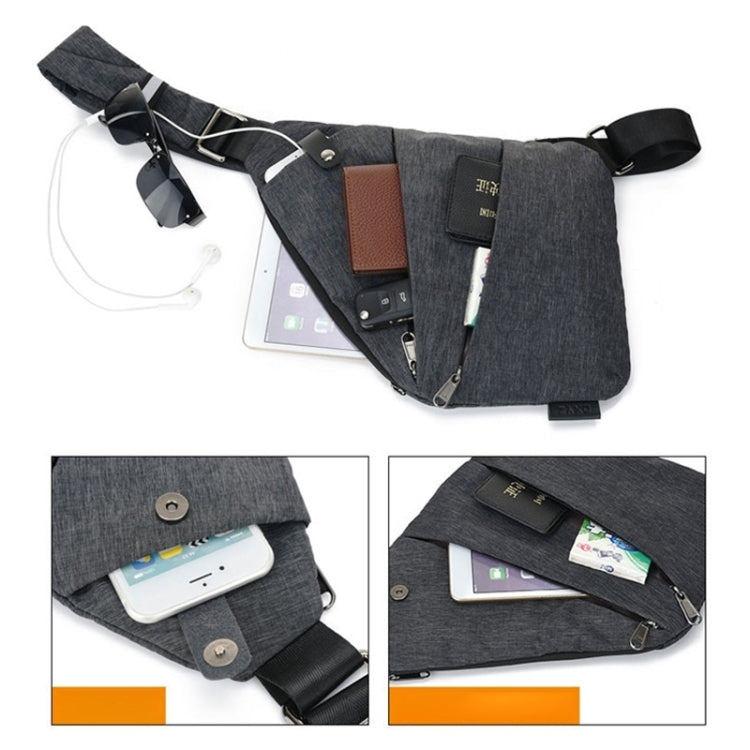 Multi-Function Portable Anti-theft Polyester Business Chest Bag Outdoor Sports Left Shoulder Bag for Men