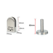 Load image into Gallery viewer, 201 Stainless Steel Glass Fish Mouth Support Rod Fixing Clip with 14x60mm Rod, Specification: S, S, with 14x60mm Rod