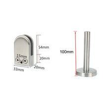 Load image into Gallery viewer, 201 Stainless Steel Glass Fish Mouth Support Rod Fixing Clip with 14x100mm Rod, Specification: S, S, with 14x100mm Rod