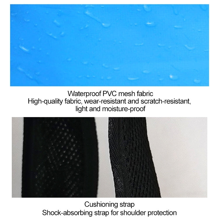 Outdoor Folding Double Shoulder Bag Dry Sack PVC Waterproof  Backpack, Capacity: 25L