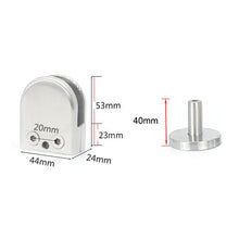 Load image into Gallery viewer, 304 Stainless Steel Glass Fish Mouth Support Rod Fixing Clip with 14x40mm Rod, Specification: M, M, with 14x40mm Rod