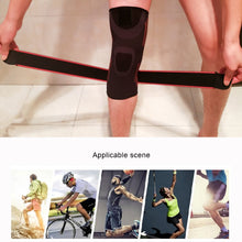 Load image into Gallery viewer, Sports High Elastic Shockproof Non-slip Silicone Knee Support Guards with Pressure Strip Size: XL