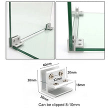 Load image into Gallery viewer, Aluminum Alloy Glass Combination Clamp Cabinet Partition Fixing Clip, 90 degrees Cliped 8-10mm, 90 degrees Cliped 8-10mm