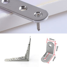 Load image into Gallery viewer, 50pcs Stainless Steel 90 Degree Angle Bracket,Corner Brace Joint Bracket Fastener Furniture Cabinet Screens Wall (30mm), 30mm (50pcs)