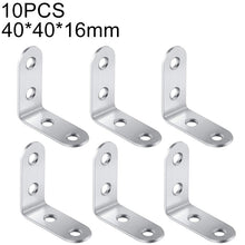Load image into Gallery viewer, 10pcs Stainless Steel 90 Degree Angle Bracket,Corner Brace Joint Bracket Fastener Furniture Cabinet Screens Wall (40mm), 40mm (10pcs)