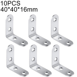 10pcs Stainless Steel 90 Degree Angle Bracket,Corner Brace Joint Bracket Fastener Furniture Cabinet Screens Wall (40mm), 40mm (10pcs)