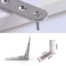 Load image into Gallery viewer, 10pcs Stainless Steel 90 Degree Angle Bracket,Corner Brace Joint Bracket Fastener Furniture Cabinet Screens Wall (40mm), 40mm (10pcs)