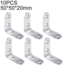 Load image into Gallery viewer, 10pcs Stainless Steel 90 Degree Angle Bracket,Corner Brace Joint Bracket Fastener Furniture Cabinet Screens Wall (50mm), 50mm (10pcs)