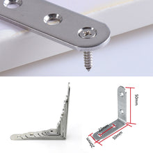 Load image into Gallery viewer, 10pcs Stainless Steel 90 Degree Angle Bracket,Corner Brace Joint Bracket Fastener Furniture Cabinet Screens Wall (50mm), 50mm (10pcs)