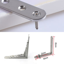 Load image into Gallery viewer, 2pcs Stainless Steel 90 Degree Angle Bracket,Corner Brace Joint Bracket Fastener Furniture Cabinet Screens Wall (85mm), 85mm (2pcs)