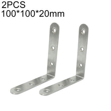 Load image into Gallery viewer, 2pcs Stainless Steel 90 Degree Angle Bracket,Corner Brace Joint Bracket Fastener Furniture Cabinet Screens Wall (100mm), 100mm (2pcs)