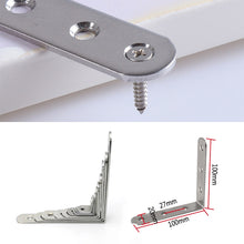 Load image into Gallery viewer, 2pcs Stainless Steel 90 Degree Angle Bracket,Corner Brace Joint Bracket Fastener Furniture Cabinet Screens Wall (100mm), 100mm (2pcs)