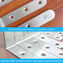 Load image into Gallery viewer, 2pcs Stainless Steel 90 Degree Angle Bracket,Corner Brace Joint Bracket Fastener Furniture Cabinet Screens Wall (100mm), 100mm (2pcs)