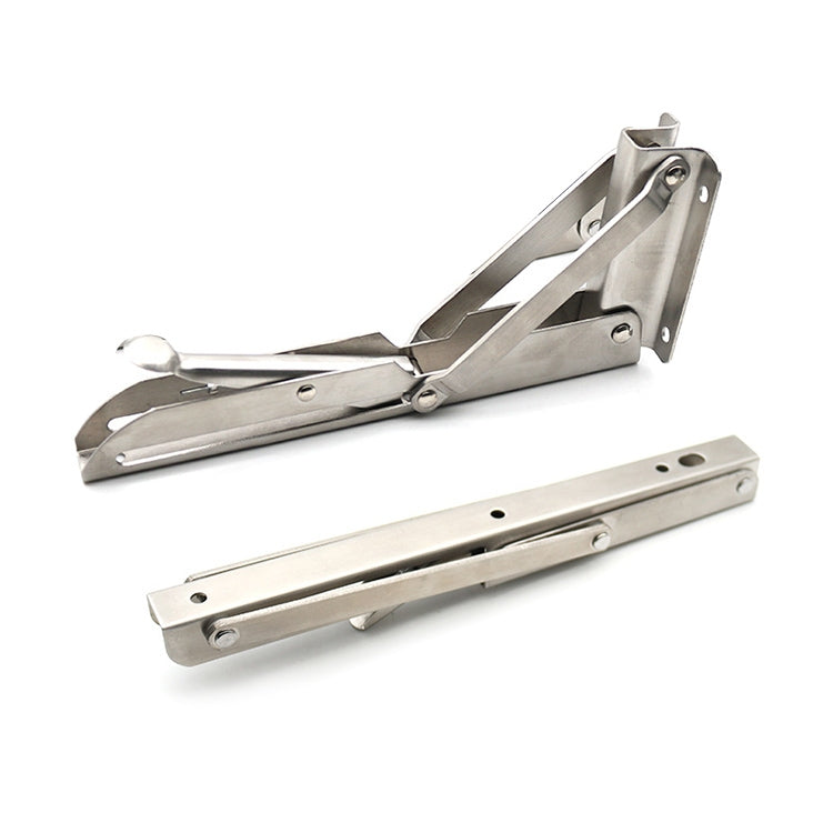 2 PCS 10 inch K Type Wall-mounted Foldable Stainless Steel Spring Storage Shelf for Dining Table, 10 inch