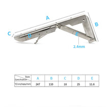 Load image into Gallery viewer, 2 PCS 10 inch K Type Wall-mounted Foldable Stainless Steel Spring Storage Shelf for Dining Table, 10 inch