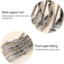 Load image into Gallery viewer, 2 PCS 10 inch K Type Wall-mounted Foldable Stainless Steel Spring Storage Shelf for Dining Table, 10 inch