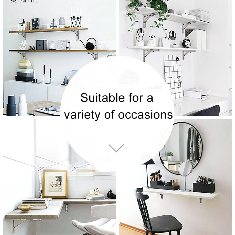 2 PCS 10 inch K Type Wall-mounted Foldable Stainless Steel Spring Storage Shelf for Dining Table, 10 inch
