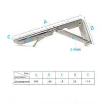 Load image into Gallery viewer, 20 inch K Type Wall-mounted Foldable Stainless Steel Spring Storage Shelf for Dining Table, 20 inch