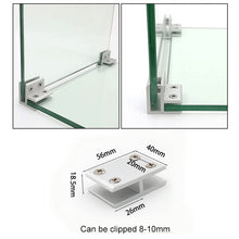 Load image into Gallery viewer, Aluminum Alloy Glass Combination Clamp Cabinet Partition Fixing Clip, 180 degrees Cliped 8-10mm, 180 degrees Cliped 8-10mm