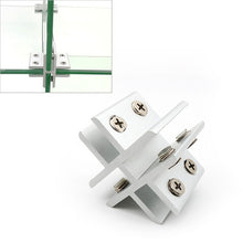Load image into Gallery viewer, Cross-type Aluminum Alloy Glass Combination Clamp Cabinet Partition Fixing Clip, Cliped 8-10mm, Cross-type Cliped 8-10mm