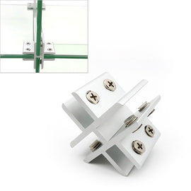 Cross-type Aluminum Alloy Glass Combination Clamp Cabinet Partition Fixing Clip, Cliped 8-10mm, Cross-type Cliped 8-10mm