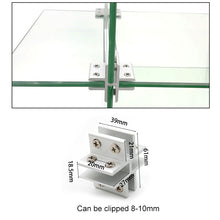 Load image into Gallery viewer, Cross-type Aluminum Alloy Glass Combination Clamp Cabinet Partition Fixing Clip, Cliped 8-10mm, Cross-type Cliped 8-10mm