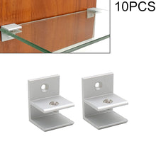 Load image into Gallery viewer, 10 PCS F-type Aluminum Alloy Glass Combination Clamp Cabinet Partition Fixing Clip, Size: S, Cliped 5-10mm, F-type, S, Cliped 5-10mm