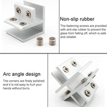 Load image into Gallery viewer, 10 PCS F-type Aluminum Alloy Glass Combination Clamp Cabinet Partition Fixing Clip, Size: S, Cliped 5-10mm, F-type, S, Cliped 5-10mm