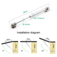 Load image into Gallery viewer, Rubber Head Cabinet Gas Holder Hydraulic Rod Buffer Telescopic Strut, 10 inch 80N (8kg), Rubber Head, 10 inch 80N (8kg)
