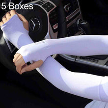 Load image into Gallery viewer, 5 Boxes New Style Ice Silk Sleeves Fresh and Cool UV Protection Oversleeve, Open Fingers Style, Open Fingers Style