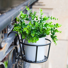 Iron Metal Railing Potted Plant Shelves Hanging Flowerpot Rack