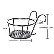 Load image into Gallery viewer, Iron Metal Railing Potted Plant Shelves Hanging Flowerpot Rack