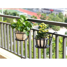 Load image into Gallery viewer, Iron Metal Railing Potted Plant Shelves Hanging Flowerpot Rack