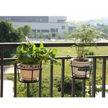 Load image into Gallery viewer, Iron Metal Railing Potted Plant Shelves Hanging Flowerpot Rack