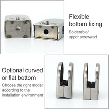 Load image into Gallery viewer, 15-20mm Concave Curved Bottom Matte Polished 201 Stainless Steel Fixed Clip Railing Glass Wood Layer Board Clamp Bracket, 15-20mm, Curved Bottom, 201 Stainless Steel