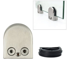 Load image into Gallery viewer, 8-12mm Flat Bottom Matte Polished  201 Stainless Steel Fixed Clip Railing Glass Wood Layer Board Clamp Bracket, 8-12mm, Flat Bottom, 201 Stainless Steel