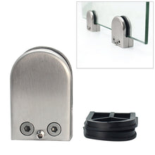Load image into Gallery viewer, 15-20mm Flat Bottom Matte Polished  304 Stainless Steel Fixed Clip Railing Glass Wood Layer Board Clamp Bracket, 15-20mm, Flat Bottom, 304 Stainless Steel