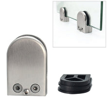 Load image into Gallery viewer, 5-8mm Flat Bottom Matte Polished 304 Stainless Steel Fixed Clip Railing Glass Wood Layer Board Clamp Bracket, 5-8mm, Flat Bottom, 304 Stainless Steel