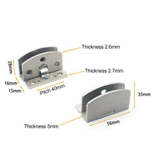 Load image into Gallery viewer, Open Hole Free Brushed Surface Glass Hinge, Size: L, 8-10mm, L