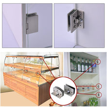 Load image into Gallery viewer, Open Hole Free Brushed Surface Glass Hinge, Size: L, 8-10mm, L